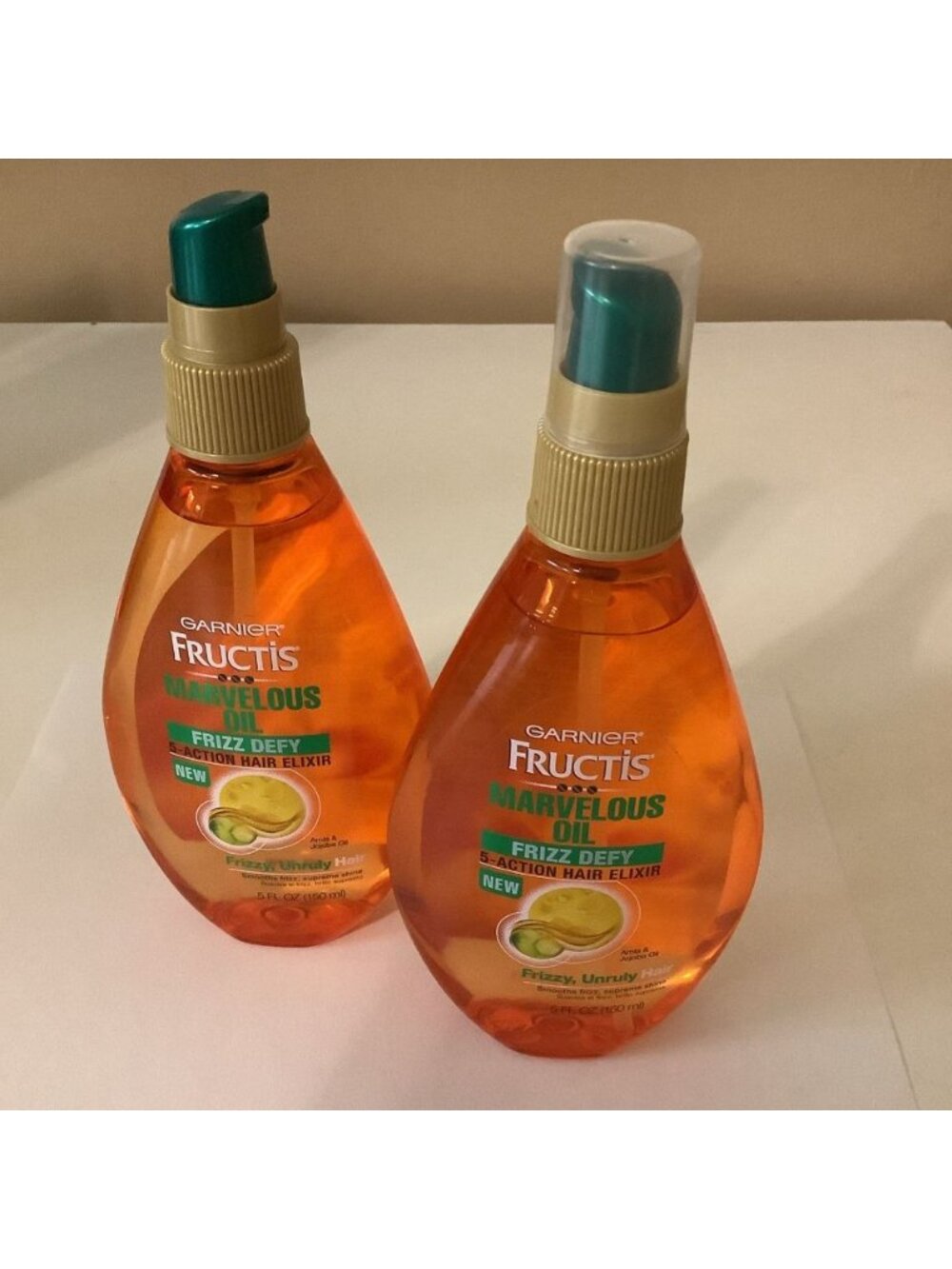 Garnier Fructis Marvelous Oil Frizz Defy 5 Action Hair Elixir Amla Jojoba, 2pk